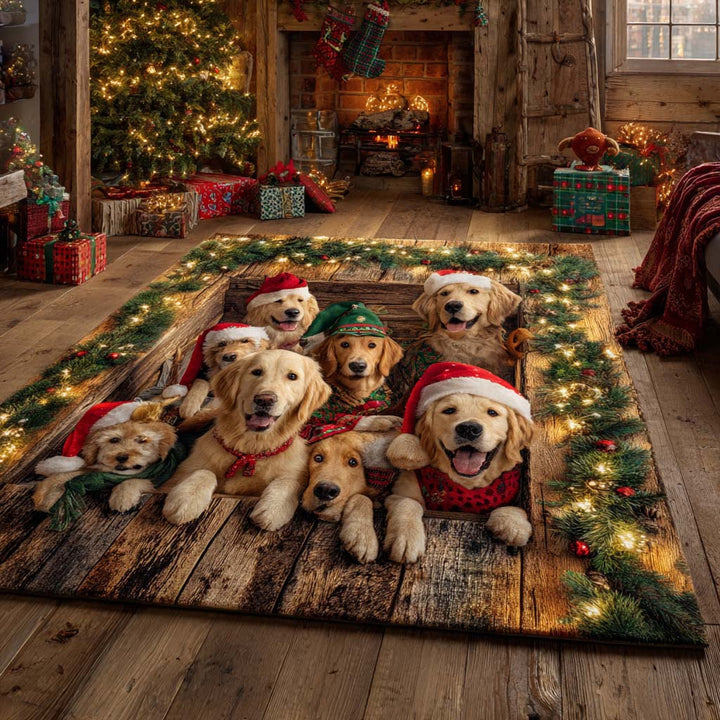 Koberec Santa se Zlatými Retrievery
