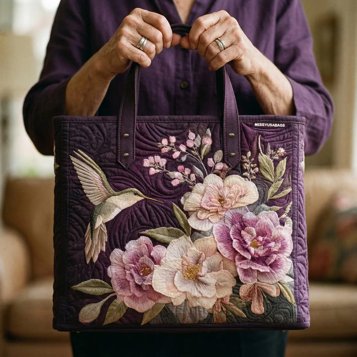 Ručně vyráběná taška - Kolibříci a orchideje