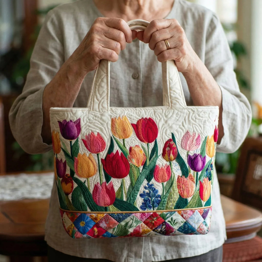 Ručně vyráběná taška - Tulipány