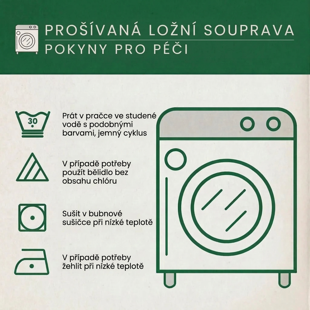 3dílná sada prošívaného povlečení - Vánek od majáku