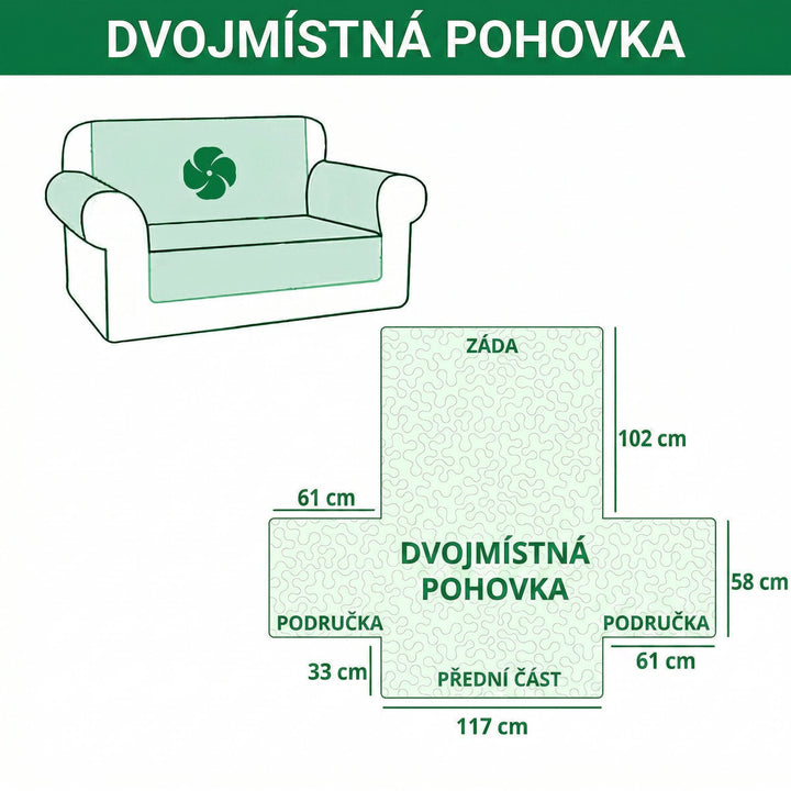 Prošívaný potah na pohovku Sváteční perníkový panáček