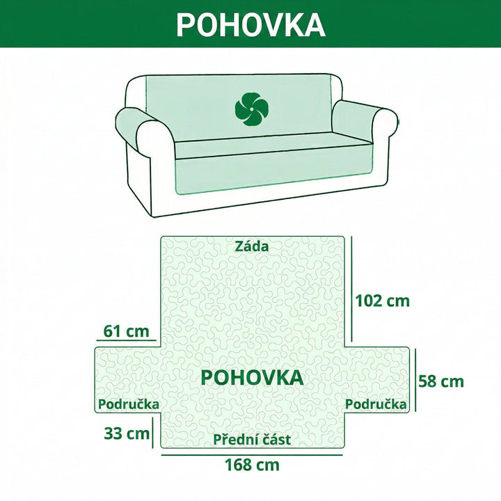 Prošívaný potah na pohovku Symfonie květů a vážka