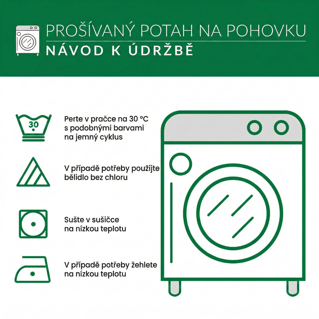 Prošívaný potah na pohovku Teplá chata a tlapka lásky