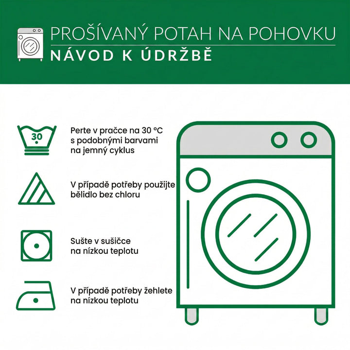 Prošívaný potah na pohovku Teplá chata a tlapka lásky