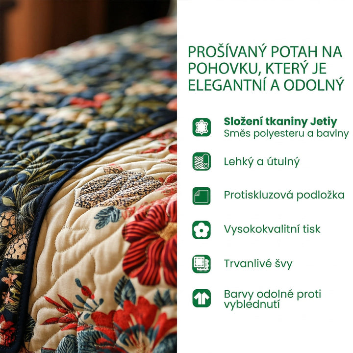 Prošívaný potah na pohovku Sváteční chata